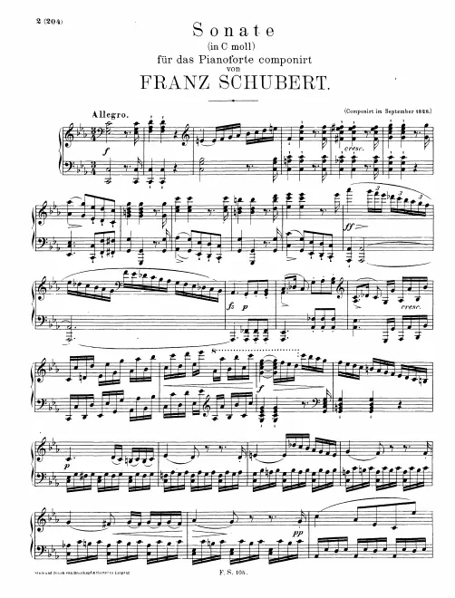 First page of Piano Sonata in C minor