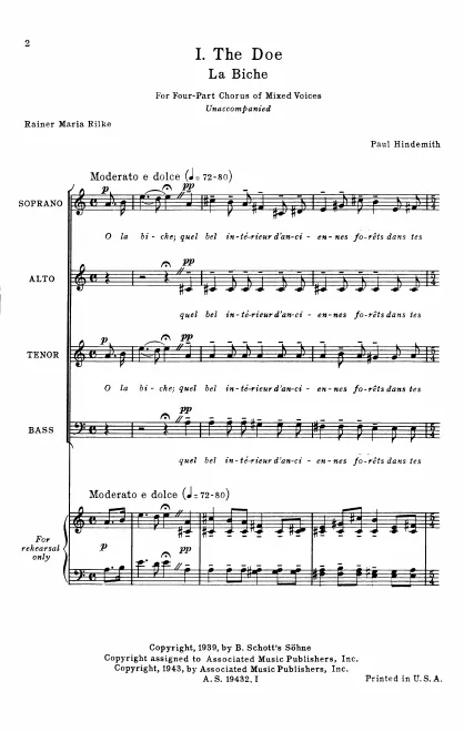 First page of Six Chansons