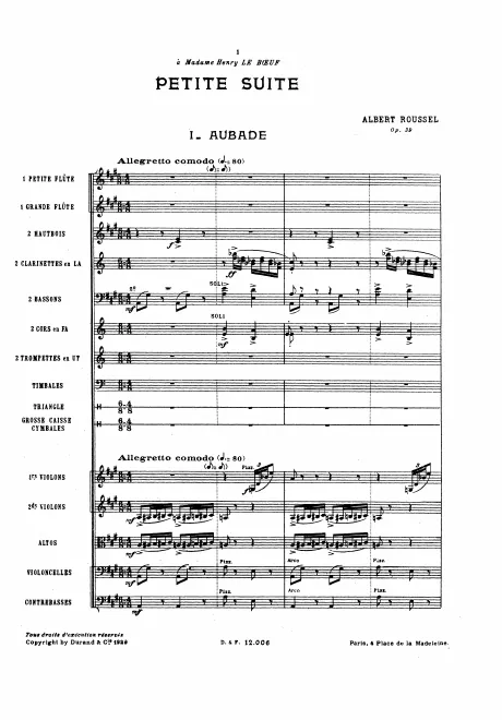 First page of Petite suite