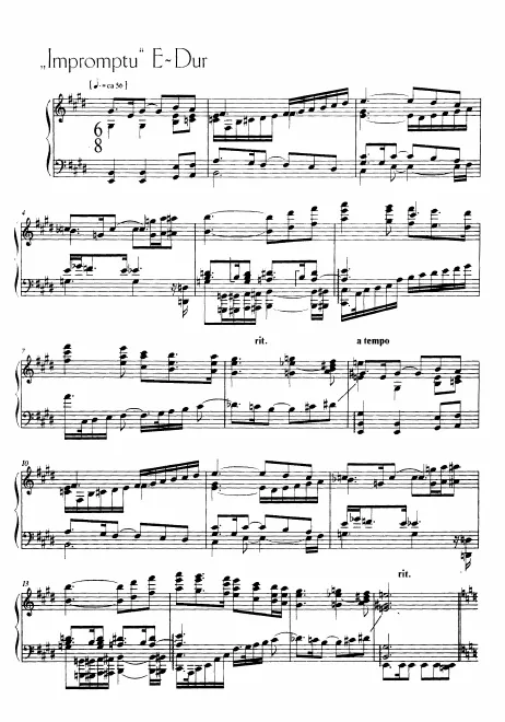 First page of Impromptu E-Dur