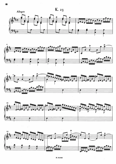 First page of Keyboard Sonata in D major