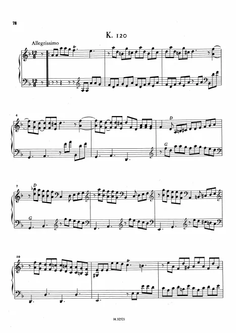 First page of Keyboard Sonata in D minor