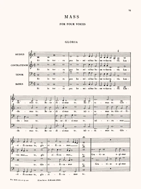 First page of Missa sine nomine