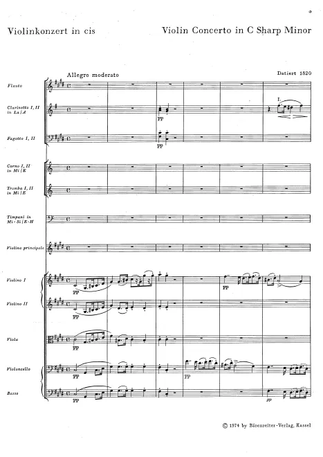 First page of Violin Concerto