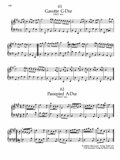 First page of Passepied in A major