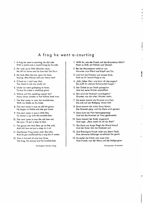 First page of A frog he went a-courting