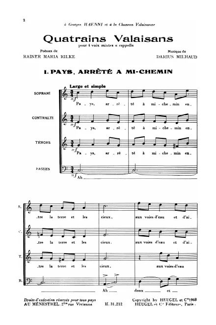 First page of Quatrains valaisans