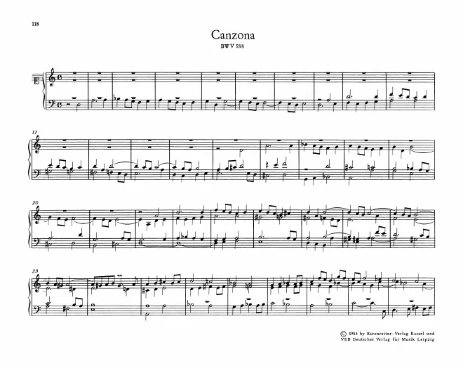 First page of Canzona in D minor