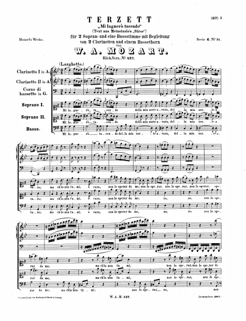 First page of Mi lagnerò tacendo