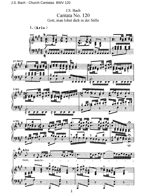 First page of Gott, man lobet dich in der Stille
