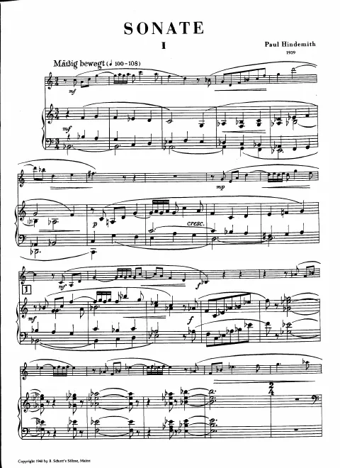 First page of Clarinet Sonata