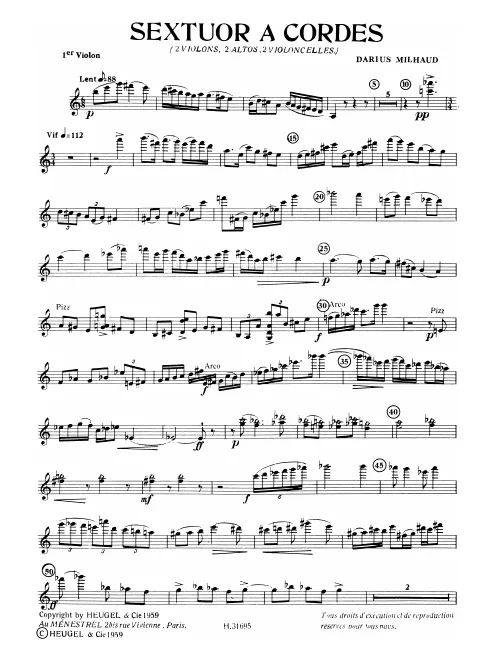 First page of String Sextet