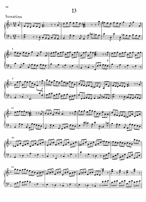 First page of Sonatina in D minor