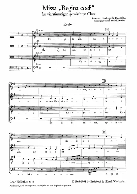 First page of Missa Regina coeli