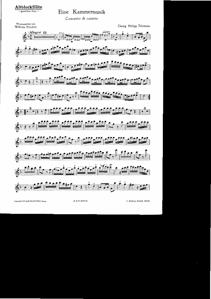 First page of Concerto di Camera