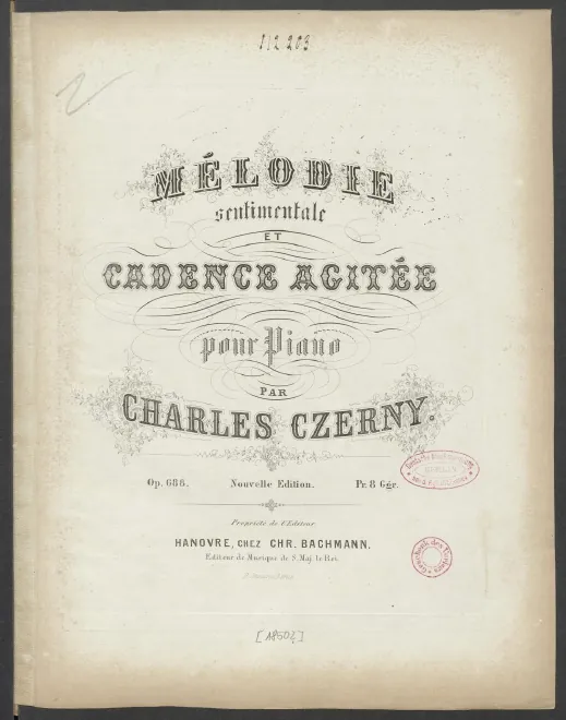 First page of Mélodie sentimentale et Cadence agitée pour piano