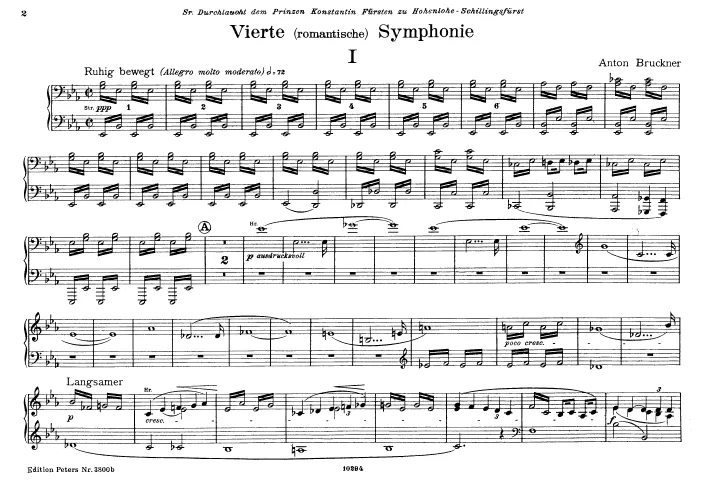 First page of Symphony No. 4 'Romantic'