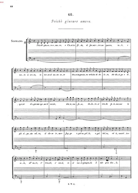 First page of Poichè giuararo amore