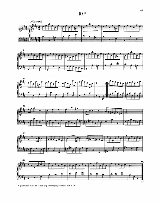 First page of French Suite No.3 in B minor