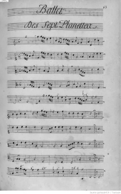 First page of Ballet des sept Planettes