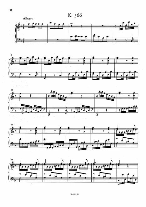First page of Keyboard Sonata in F major