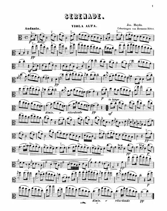 First page of String Quartet in F major, Hob.III:17
