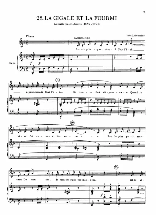 First page of La cigale et la fourmi