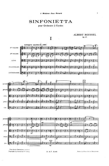 First page of Sinfonietta