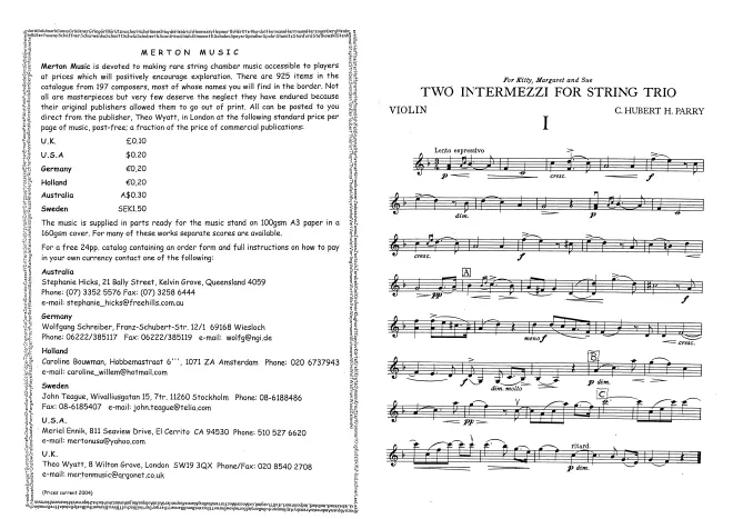 First page of 2 Intermezzi