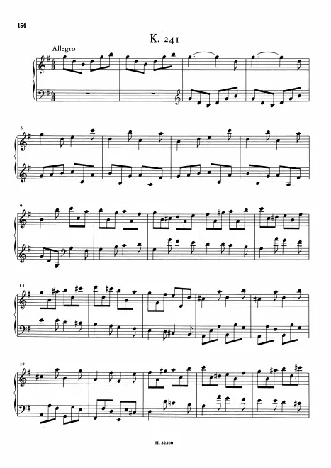 First page of Keyboard Sonata in G major