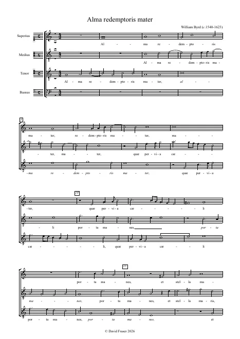 First page of Alma Redemptoris Mater