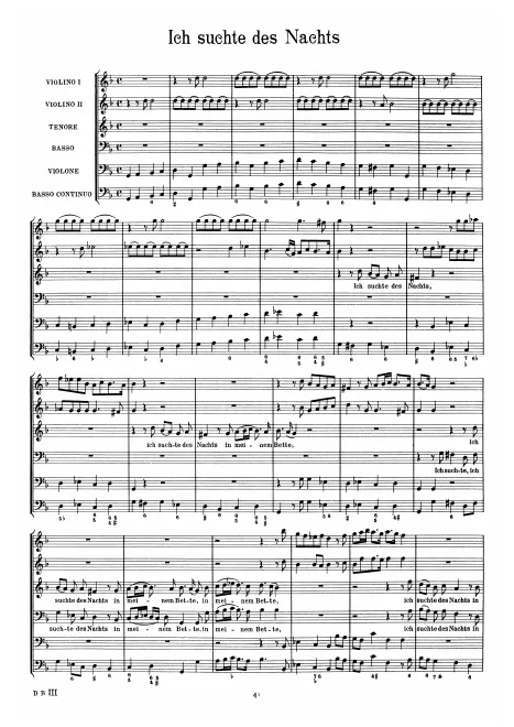 First page of Ich suchte des Nachts in meinem Bette, BuxWV 50