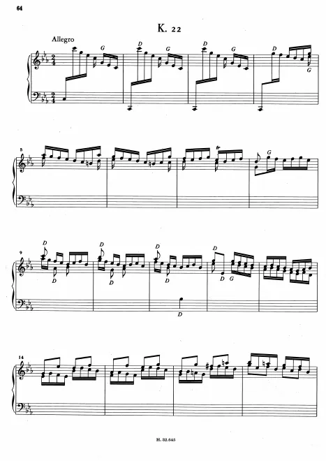 First page of Keyboard Sonata in C minor