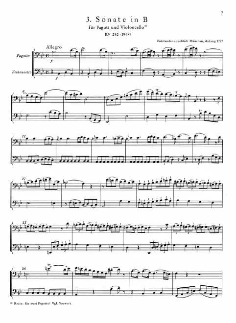 First page of Sonata for Bassoon and Cello