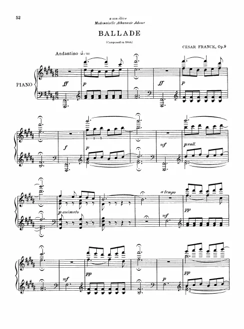 First page of Ballade