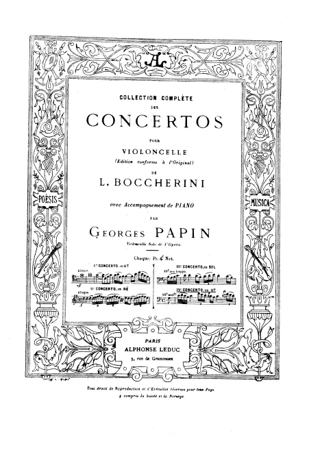 First page of Cello Concerto No.4, G.477, C major