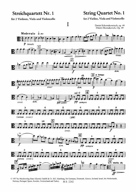 First page of String Quartet No.1