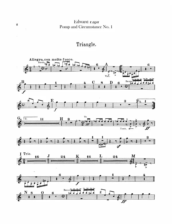 First page of Pomp and Circumstance March No.1