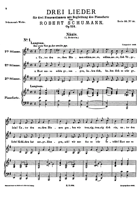 First page of 3 Lieder für 3 Frauenstimmen