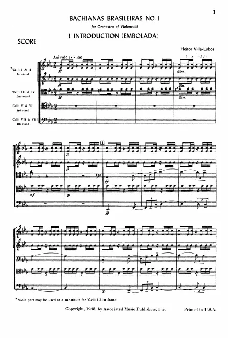 First page of Bachianas brasileiras No.1