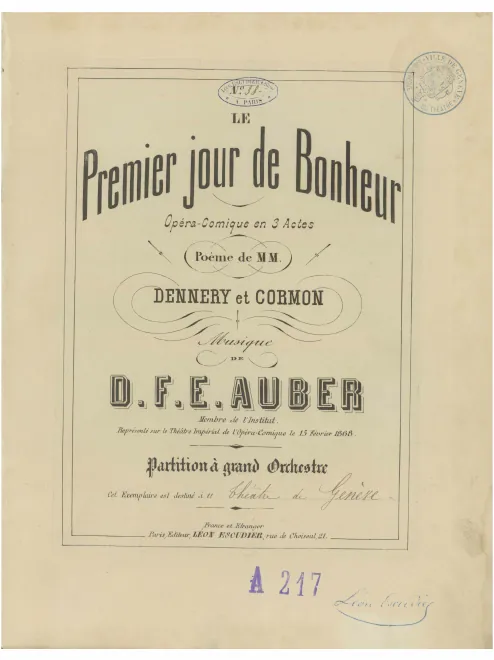 First page of Le premier jour de bonheur
