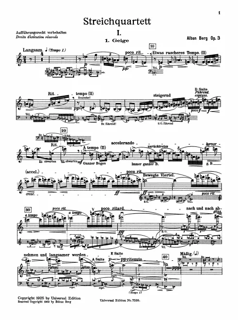 First page of String Quartet