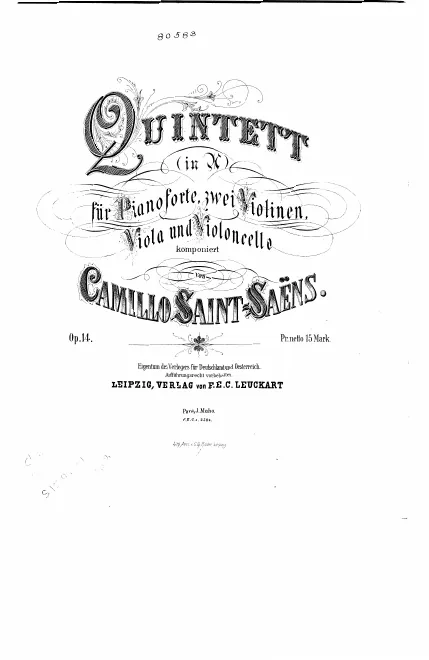 First page of Piano Quintet