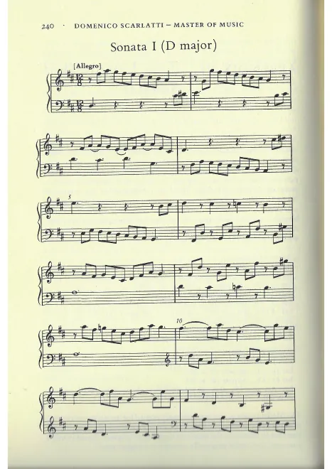First page of Keyboard Sonata in D major