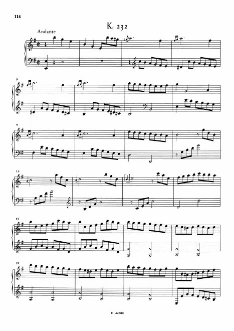 First page of Keyboard Sonata in E minor