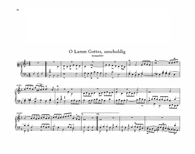 First page of O Lamm Gottes unschuldig