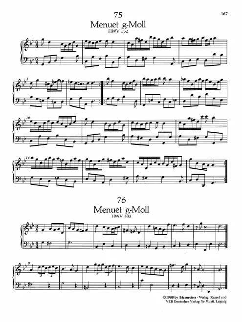 First page of Minuet in G minor