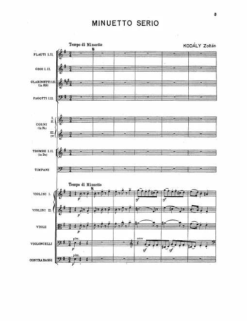 First page of Minuetto Serio