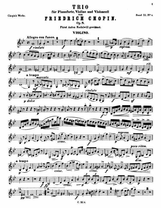 First page of Piano Trio