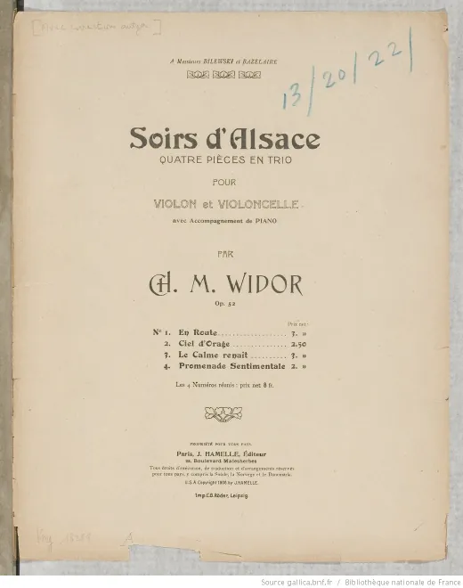 First page of Soirs d'Alsace